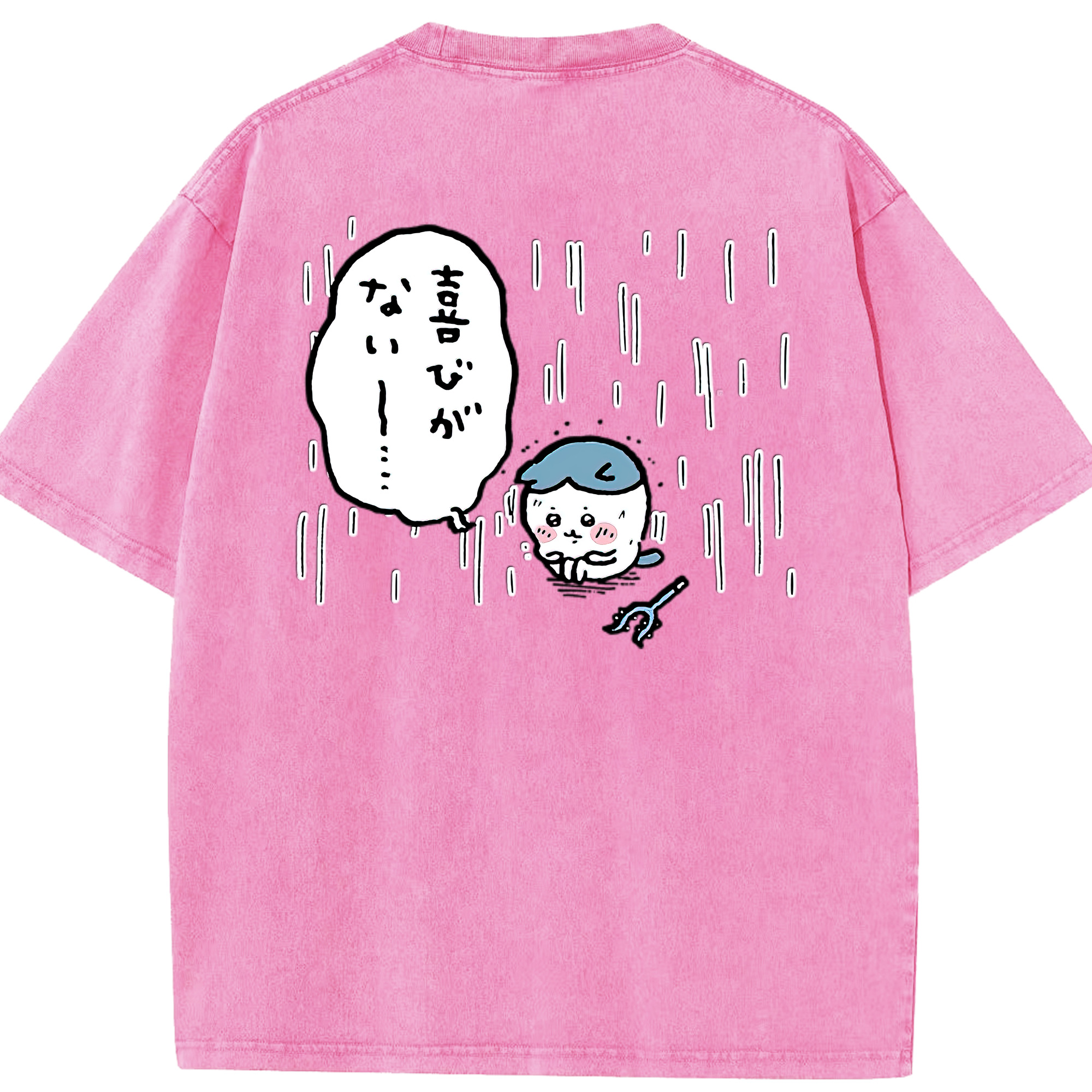 （画像用） ちいかわ ハチワレ Chii-kawa hachiware 綿100% ヴィンテージ風 半袖Tシャツ（背面プリント）